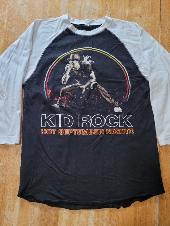 Small Vintage Kid Rock Hot September Nights Long Sleeve Concert T Shirt Live&Tel - Picture 1 of 10
